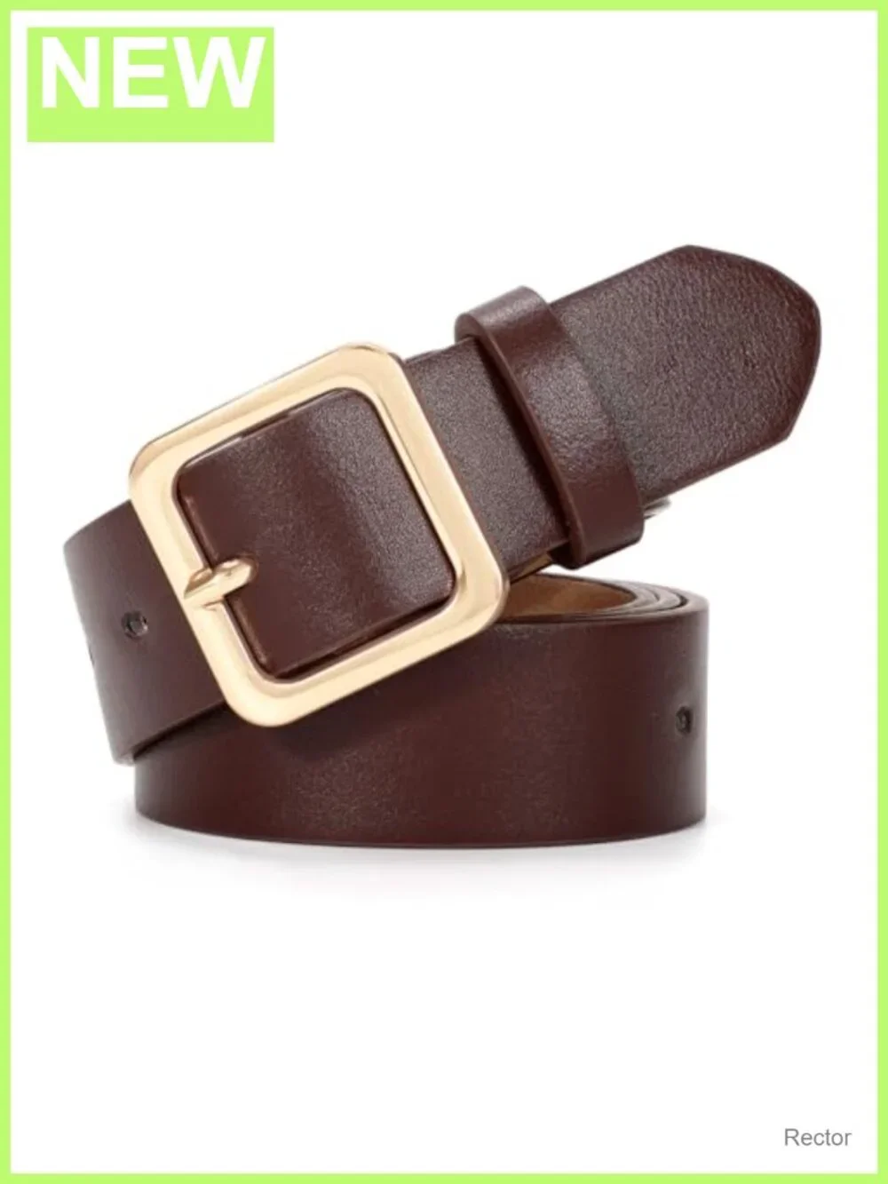 Faux Leather Belt with Square Buckle for Jeans Dresses